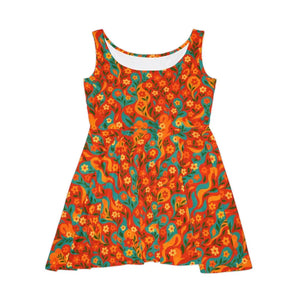 Women’s Skater Dress - Premium Floral Boho Print - Dipaliz - Dresses
