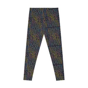 Stretchy Leggings - Colorful Circuits Abstract - Dipaliz