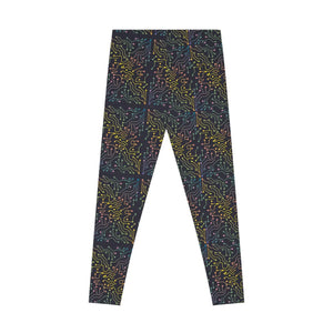 Stretchy Leggings - Colorful Circuits Abstract - Dipaliz