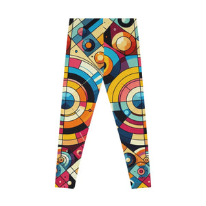 Vibrant Colorful Geometric Pattern Leggings - Activewear - Dipaliz