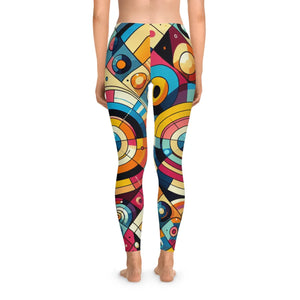 Vibrant Colorful Geometric Pattern Leggings - Activewear - Dipaliz