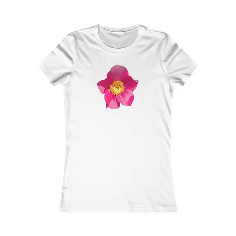 Stylish Women’s Tee with Large Pink Flower Design - s / White T-shirt