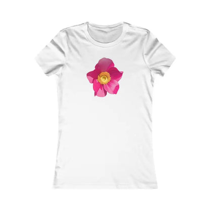 Stylish Women’s Tee with Large Pink Flower Design - s / White T-shirt