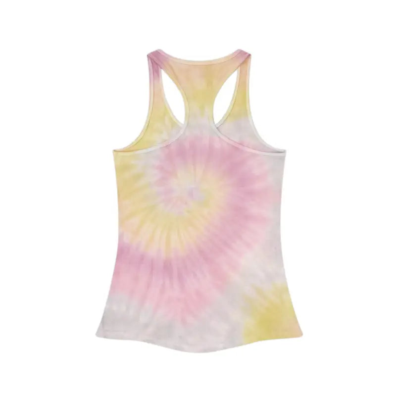 Turn Heads with Women’s Tie Dye Racerback - Flower Hat Style - Tank Top