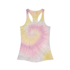 Women’s Tie Dye Racerback Tank Flower Hat Design - Dipaliz - Tops