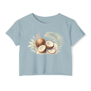 Tropical Coconut Crop Top - Beach Vibes Summer Apparel - Dipaliz - T-shirts
