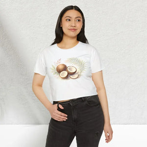 Tropical Coconut Crop Top - Beach Vibes Summer Apparel - Dipaliz - T-shirts