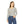 Women’s V-neck Long Sleeve Floral Top, Pastel Magnolia All-over Print - T-shirts