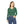 Women’s V-neck Long Sleeve, Green Floral Sunburst All-over Print - T-shirts