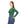 Women’s V-neck Long Sleeve, Green Floral Sunburst All-over Print - T-shirts