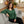 Women’s V-neck Long Sleeve, Green Floral Sunburst All-over Print - T-shirts