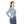 Women’s V-neck Long Sleeve Shirt, Blue Geometric Tile Print - T-shirts - Xs