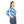 Women’s V-neck Long Sleeve Shirt, Blue Retro Bubble Allover Print - T-shirts - Xs