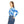 Women’s V-neck Long Sleeve Shirt, Blue Retro Bubble Allover Print - T-shirts - Xs