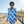 Women’s V-neck Long Sleeve Shirt, Blue Retro Bubble Allover Print - T-shirts - Xs