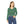 Women’s V-neck Long Sleeve Shirt, Green Swirl All-over Print - T-shirts
