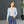 Women’s V-neck Long Sleeve Shirt, Soft Blue Gingham All-over Print - T-shirts - Xs