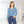 Blue Ikat All‑over Print Women’s V‑neck Long Sleeve Top - T-shirts - Xs