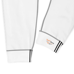 Women’s White Jogger Pants with Black Side Stripes | Athletic Track Joggers - s