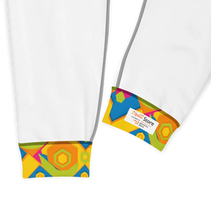 Women’s Yellow Geometric Print Joggers | Colorful Diamond Pattern Legging Pants - s