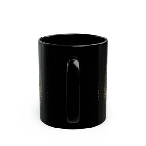 Woodland Retreat Black Coffee Mug – Scenic Cabin River & Forest Design (11oz/15oz) - Mugs