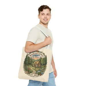 Woodland Retreat Tote Bag, Rustic Cottage Scene Aop Canvas - Bags