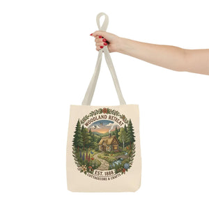 Woodland Retreat Tote Bag, Rustic Cottage Scene Aop Canvas - Bags
