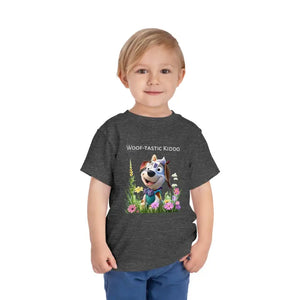 Woof Tastic Kiddo Tee Playful Puppy Style - Dipaliz - Dark Heather Grey / 2t - Baby & Toddler Clothing