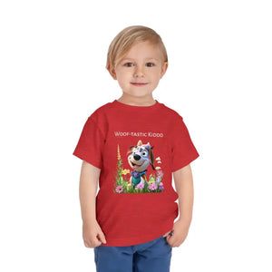 Woof Tastic Kiddo Tee Playful Puppy Style - Dipaliz - Heather Red / 2t - Baby & Toddler Clothing