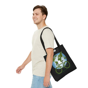 Vivid Green Aop Tote - World Environment Day Black Cotton Handles - Dipaliz - Shopping Totes