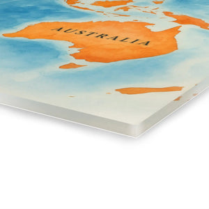 Watercolor Map Acrylic Print – French Cleat - Dipaliz - Posters Prints & Visual Artwork