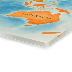 Watercolor Map Acrylic Print – French Cleat - Dipaliz - Posters Prints & Visual Artwork