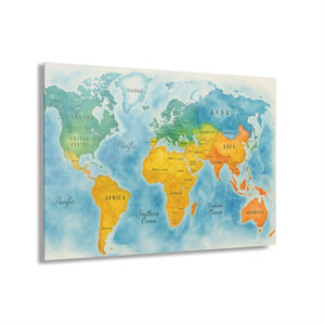 Watercolor Map Acrylic Print – French Cleat - Dipaliz - Posters Prints & Visual Artwork