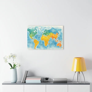 Watercolor Map Acrylic Print – French Cleat - Dipaliz - Posters Prints & Visual Artwork