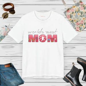 Jersey Short Sleeve Tee - Worlds Best Mom Celebration - Dipaliz - White / s - T-shirts