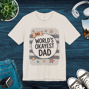Soft Cotton Worlds Okayest Dad Tee - Jokes Apparel - Dipaliz - T-shirts