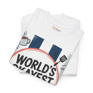 Okayest Dad Unisex Heavy Cotton Tee Humorous Shirt - Dipaliz - T-shirts