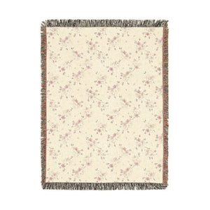 Woven Blanket, Reversible Cozy Throw with Neutral Floral & Speckled Night Sides - Blankets