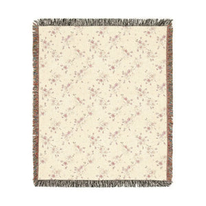 Two-sided woven throw by DipaliZ with original floral and night artwork