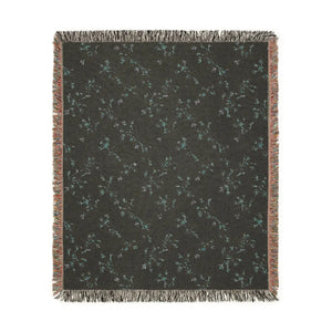 Woven Blanket, Reversible Cozy Throw with Neutral Floral & Speckled Night Sides - Blankets