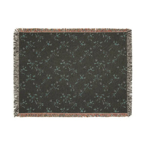 Woven Blanket, Reversible Cozy Throw with Neutral Floral & Speckled Night Sides - Blankets