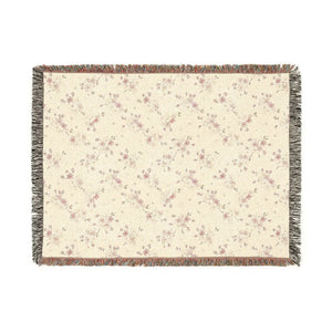 Woven Blanket, Reversible Cozy Throw with Neutral Floral & Speckled Night Sides - Blankets