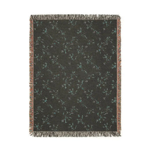 Woven Blanket, Reversible Cozy Throw with Neutral Floral & Speckled Night Sides - Blankets