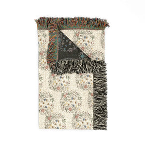 Woven Blanket, Reversible Floral Pattern Throw (cozy Modern Home Accent) - Blankets