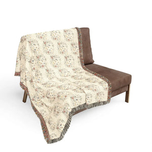 Woven Blanket, Reversible Floral Pattern Throw (cozy Modern Home Accent) - Blankets