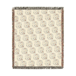 Reversible floral pattern woven blanket by DipaliZ with original artwork