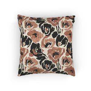 Woven Roses Throw Pillow Terracotta Charcoal Floral Accent Dipaliz - Pillows