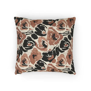Woven Roses Throw Pillow Terracotta Charcoal Floral Accent Dipaliz - Pillows