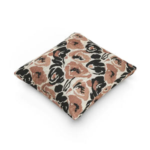 Woven Roses Throw Pillow Terracotta Charcoal Floral Accent Dipaliz - Pillows
