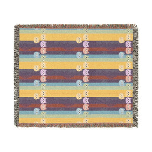 Muted rust, cream and slate bands on the DipaliZ colorblock throw